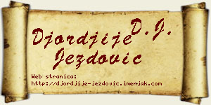 Đorđije Jezdović vizit kartica